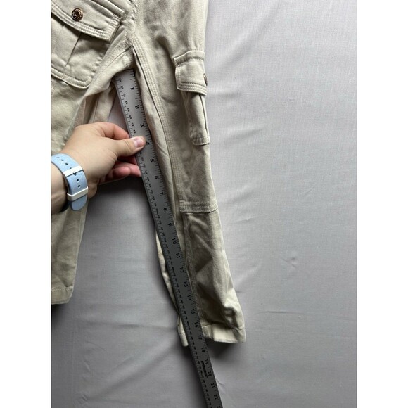 Kensie Jeans Womens Medium Military Cadet Cargo Utility Jacket Pockets Zip Close - Picture 4 of 7